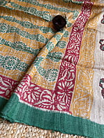 Tussar Geecha Hand Block Printed Dupatta