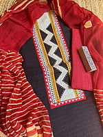 Black Cotton Suit With Block Printed Yoke Black Cotton Suit With Block Printed Yoke