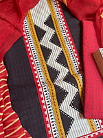 Black Cotton Suit With Block Printed Yoke Black Cotton Suit With Block Printed Yoke