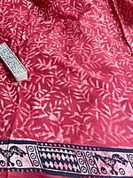 Red Modal Voile Saree with Ajrakh Prints