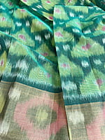 Green Cotton Viscose Saree Green Cotton Viscose Saree