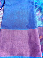Blue Cotton Viscose Saree Blue Cotton Viscose Saree