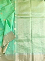 Minty Green Handloom Silk Cotton Saree