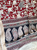 Red Kalamkari Dupatta