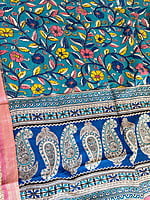 Blue Semi-Silk Kalamkari Dupatta