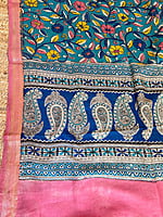 Blue Semi-Silk Kalamkari Dupatta