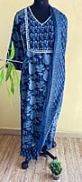 Indigo Salwar Suit set with Embroidered