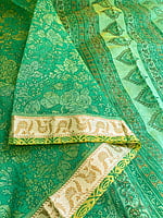 Green Floral Supernet Saree Green Floral Supernet Saree