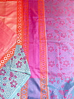 Pink Hand Block Printed Silk Cotton Saree Pink Hand Block Printed Silk Cotton Saree