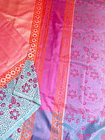 Pink Hand Block Printed Silk Cotton Saree Pink Hand Block Printed Silk Cotton Saree