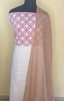 White Mangalgiri Kurta with Handblock Prints