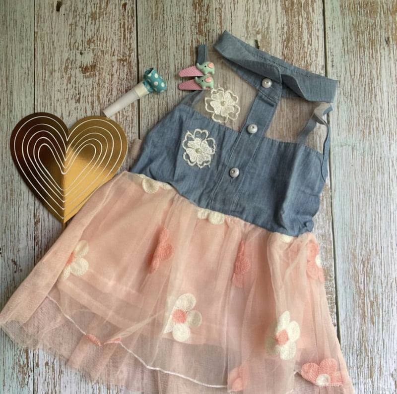 Denim and Supernet Dress Denim and Supernet Dress