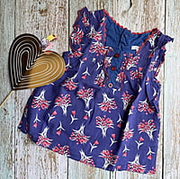 Blue Printed Frock Blue Printed Frock