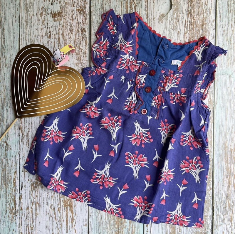 Blue Printed Frock Blue Printed Frock
