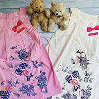 Pink Cotton Dress with Embroidery Pink Cotton Dress with Embroidery