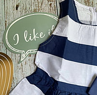 Blue Striped Dress with Bow Blue Striped Dress with Bow