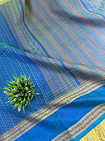Blue Lakshadeepam Handloom Cotton Saree Blue Lakshadeepam Handloom Cotton Saree
