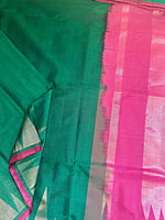 Green Silk Cotton Saree with Gopuram Motifs Green Silk Cotton Saree with Gopuram Motifs