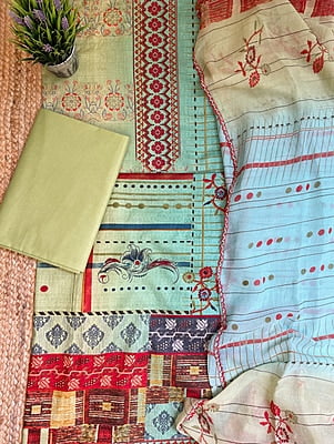 Green Printed Lawn Cotton Suit