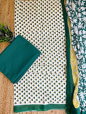 White Block Printed Suit