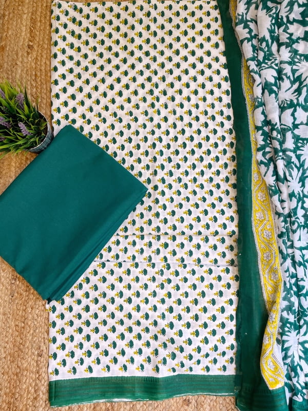 White Block Printed Suit