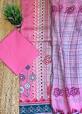 Pink Printed Cotton Suit