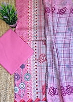Pink Printed Cotton Suit