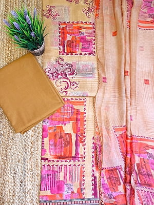 Sand Brown Printed Suit