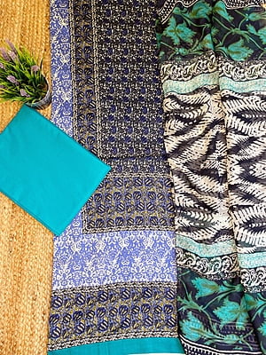 Abstract Printed Blue Suit