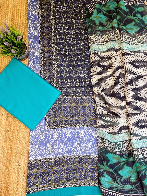 Abstract Printed Blue Suit