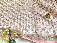 Floral Handblock Printed Kota Saree