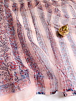 Pink Hand block Printed Kota Saree Pink Hand block Printed Kota Saree