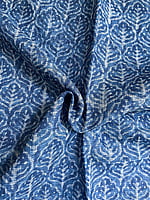 Indigo Floral Hand Block Printed Kota Indigo Floral Hand Block Printed Kota