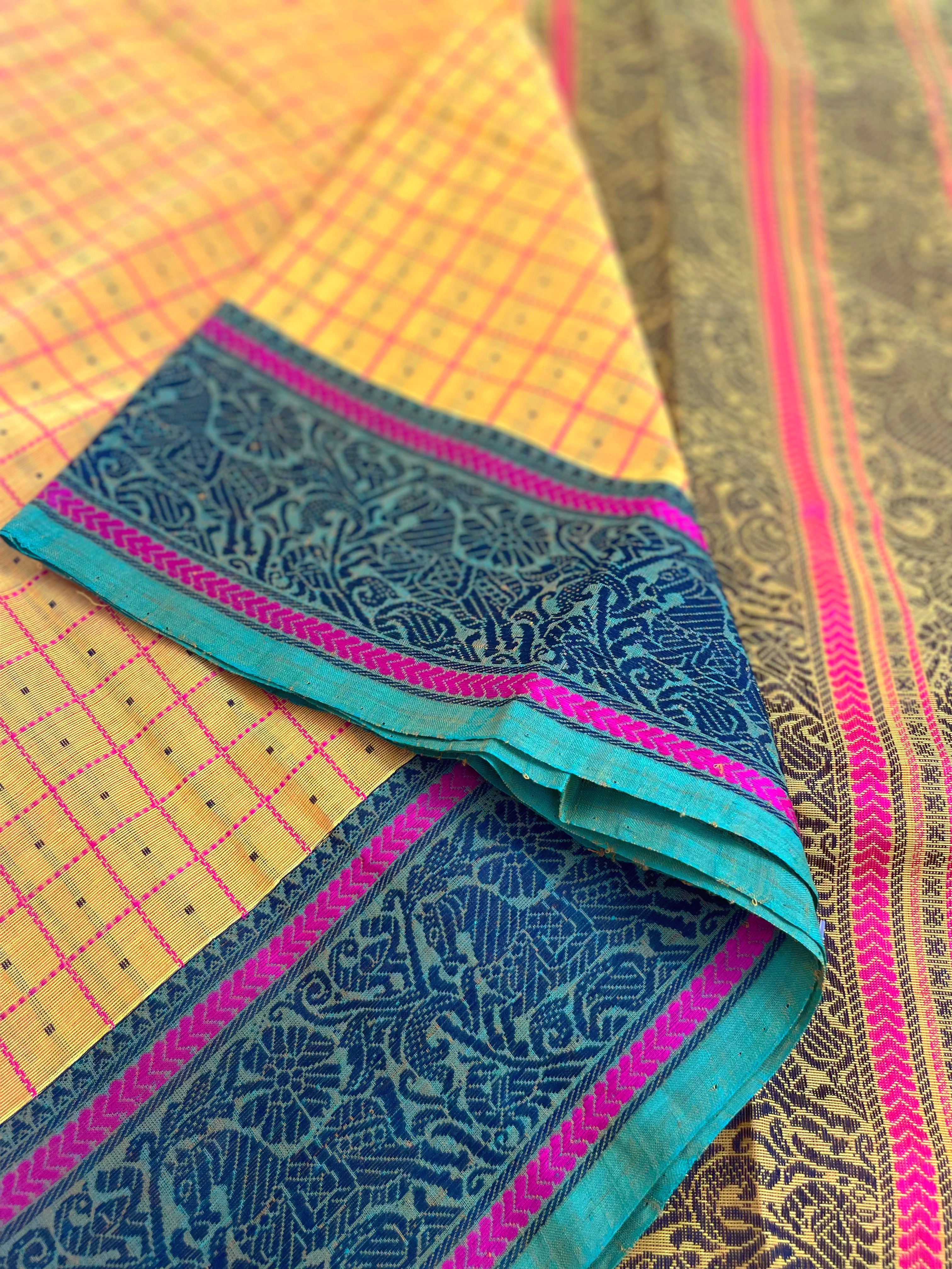 Lakshadeepam yellow handloom saree Lakshadeepam yellow handloom saree
