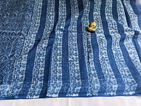 Indigo Floral Hand Block Printed Kota Indigo Floral Hand Block Printed Kota