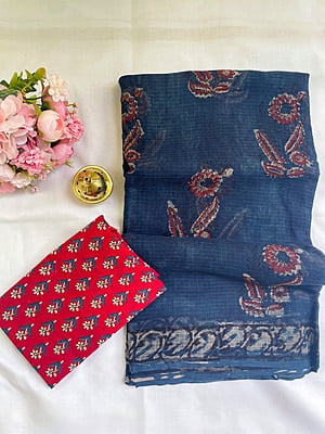 Dark Blue Kota Saree