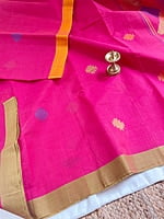 Pink Handloom Cotton Saree