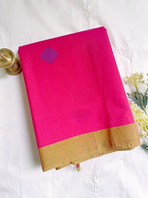 Pink Handloom Cotton Saree