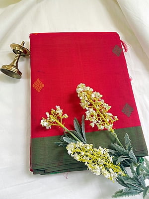 Raspberry Red Handloom Saree