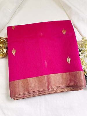 Pink Chanderi Silk Cotton Saree