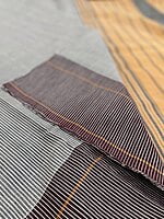 Grey with slub vertical stripes handwoven cotton saree Grey with slub vertical stripes handwoven cotton saree