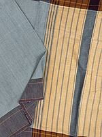 Grey with slub vertical stripes handwoven cotton saree Grey with slub vertical stripes handwoven cotton saree