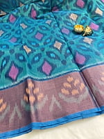Blue Cotton Viscose Saree