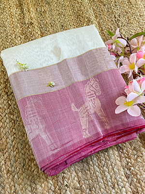 White Silk Cotton Saree