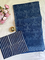 Indigo Kota Saree with Big Floral Prints Indigo Kota Saree with Big Floral Prints