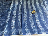 Indigo Kota Saree with Big Floral Prints Indigo Kota Saree with Big Floral Prints