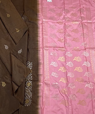 Chocolate brown Soft Silk Saree