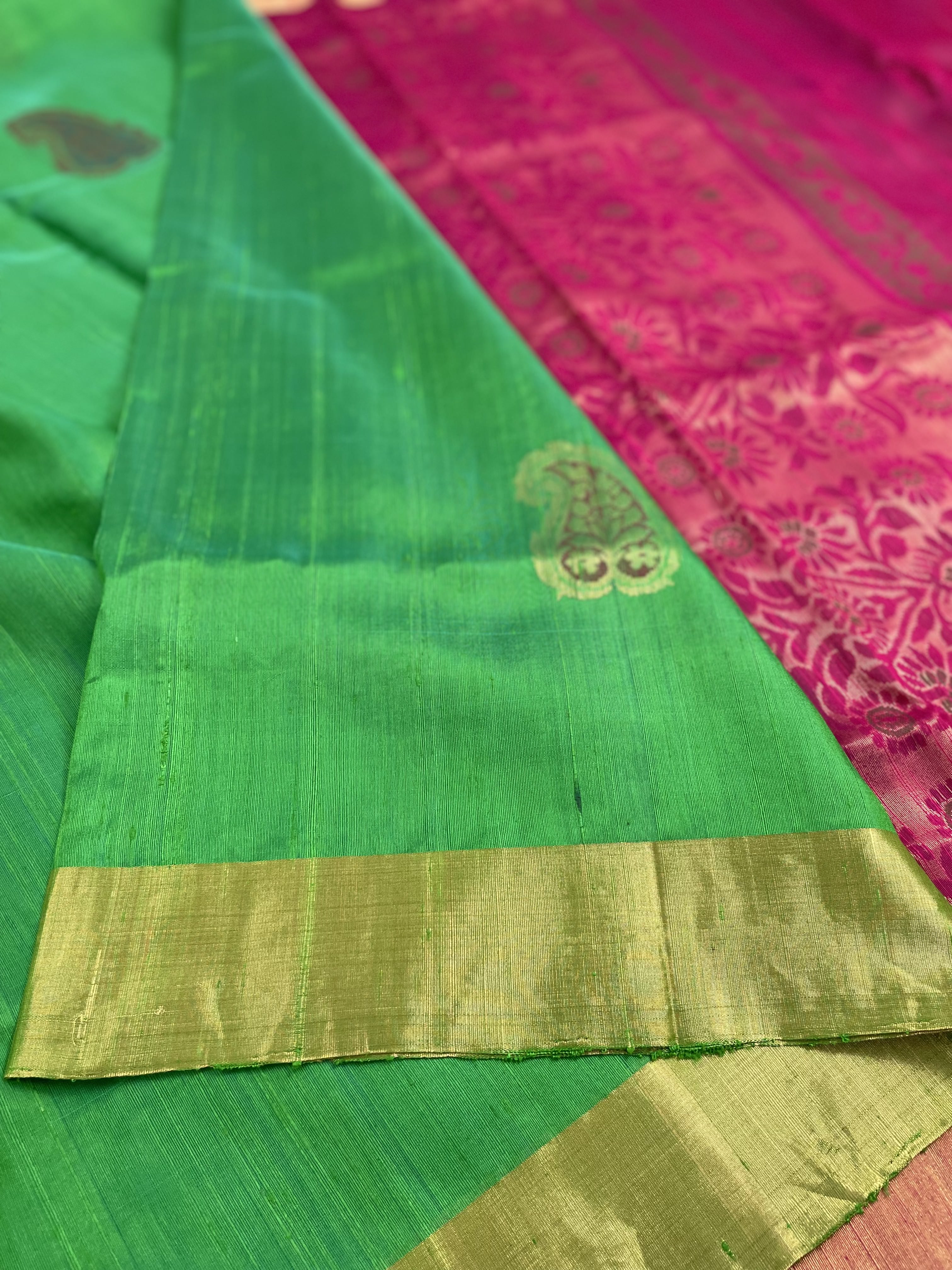 Jade Green Raw Silk saree Jade Green Raw Silk saree