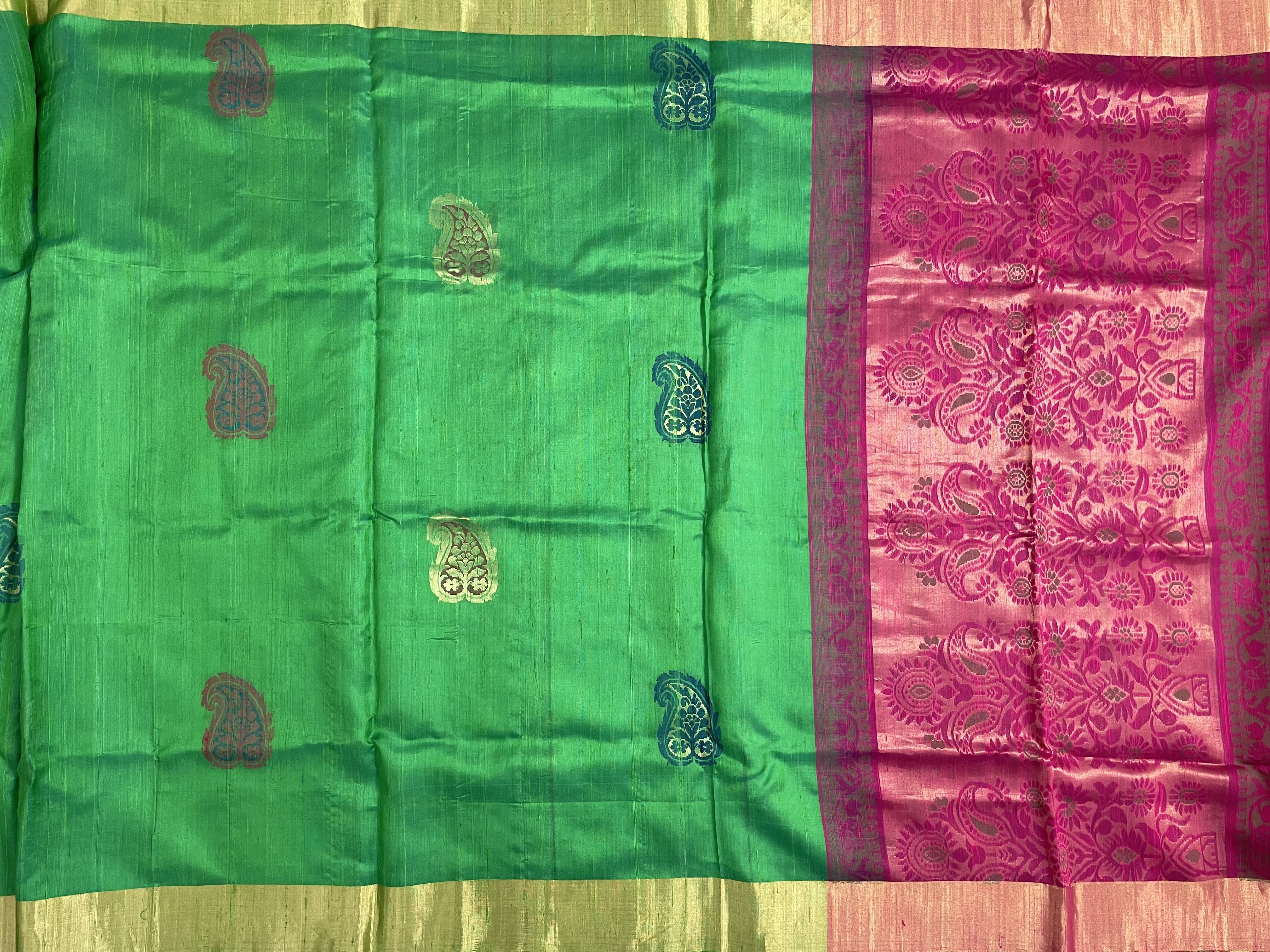 Jade Green Raw Silk saree Jade Green Raw Silk saree