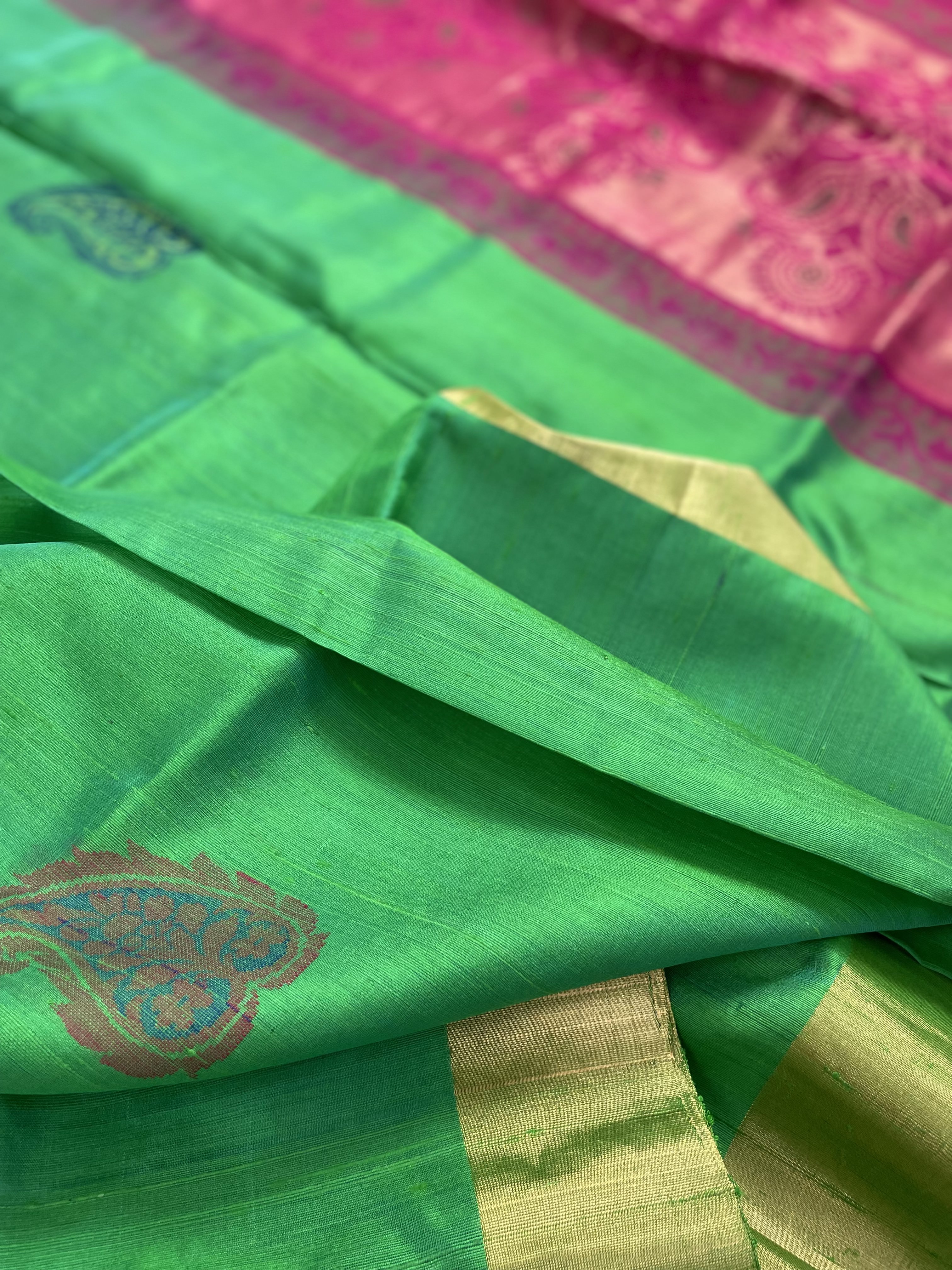 Jade Green Raw Silk saree Jade Green Raw Silk saree